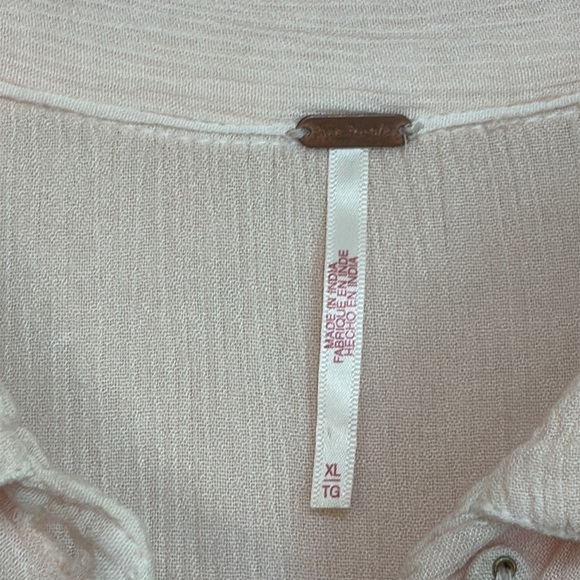 Free People Ecru Pink Pretty Cozy Viscose Tiered Sleeveless Boho Maxi Dress XL - Picture 6 of 17